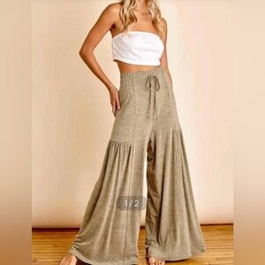 Ces Femme Beige Wide Leg Eulo Flare Pants